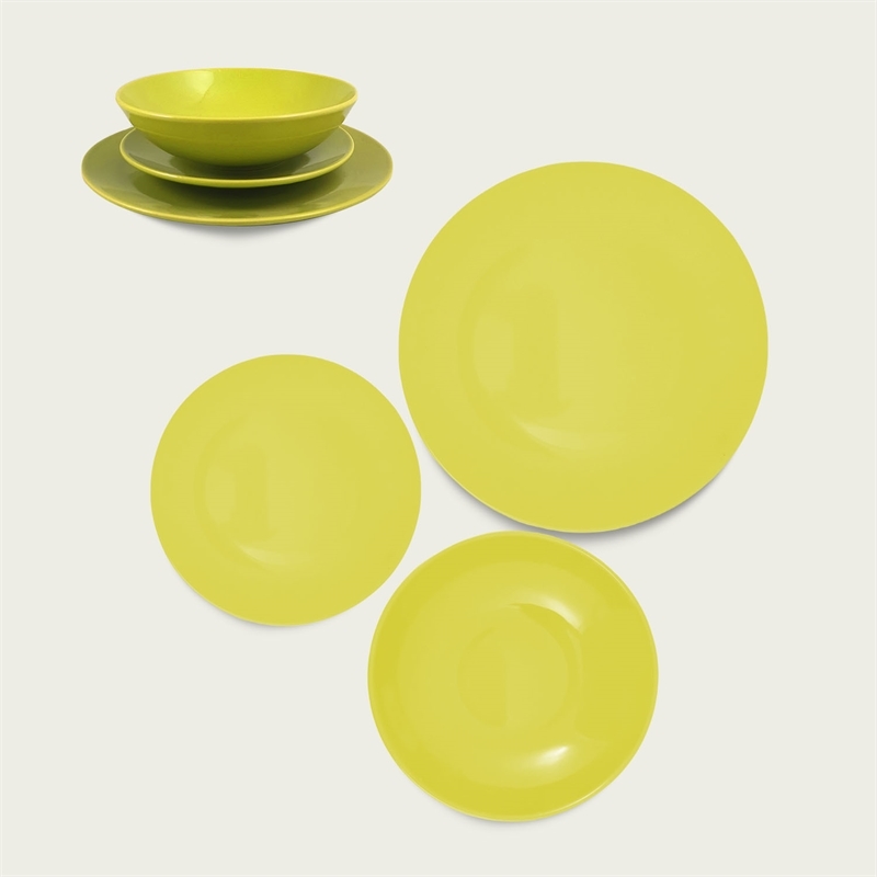 Piatto monocolore in ceramica verde