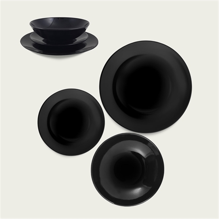 Piatto monocolore in ceramica nero