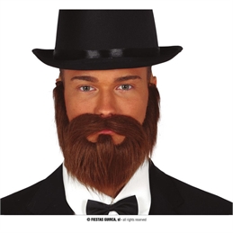 Barba e Baffi marroni con gomma elastica