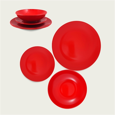 Piatto monocolore in ceramica rosso