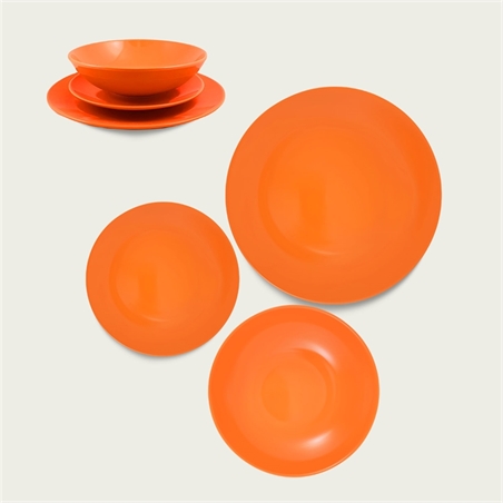 Piatto monocolore in ceramica arancione