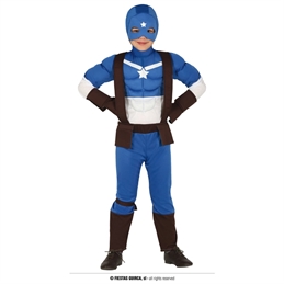 Costume Capitano Supereroe taglia 3/4 anni
