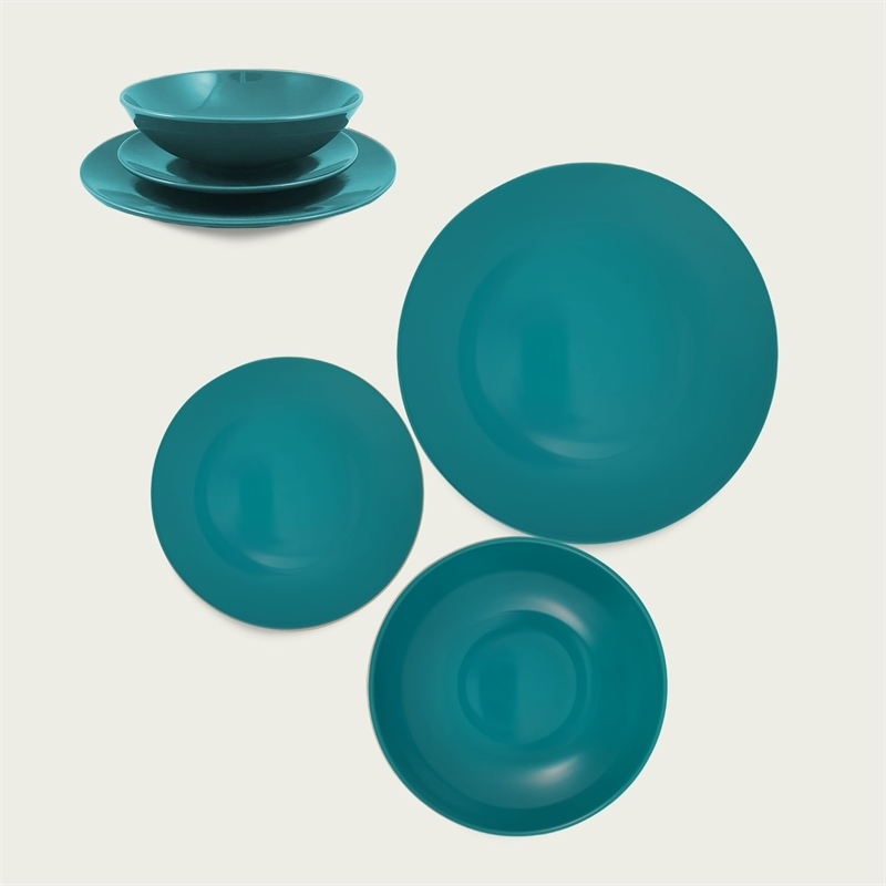 Piatto monocolore in ceramica cobalto