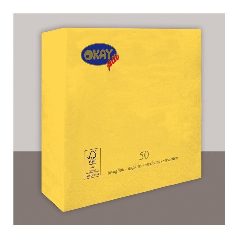Tovaglioli 33x33 cm Giallo Limone 50 pezzi