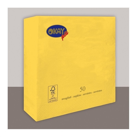 Tovaglioli 33x33 cm Giallo Limone 50 pezzi