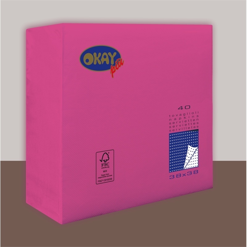 Tovaglioli OKAY Fucsia 38x38 cm 40 pz