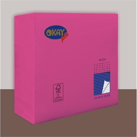 Tovaglioli OKAY Fucsia 38x38 cm 40 pz