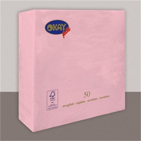 Tovaglioli 33x33 cm Rosa 50 pezzi