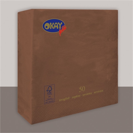 Tovaglioli 33x33 cm Marrone 50 pezzi