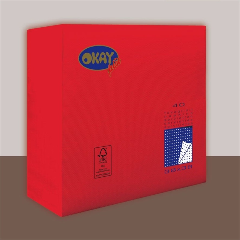 Tovaglioli OKAY Verde Rossi 38X38 cm 40 pz