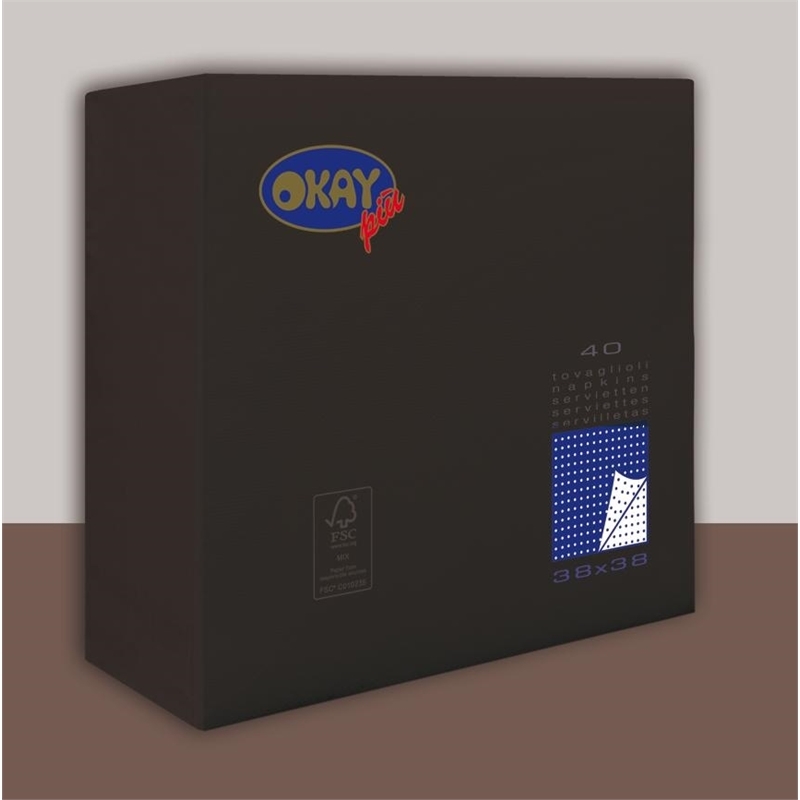 Tovaglioli 38X38 cm Nero 40 pezzi