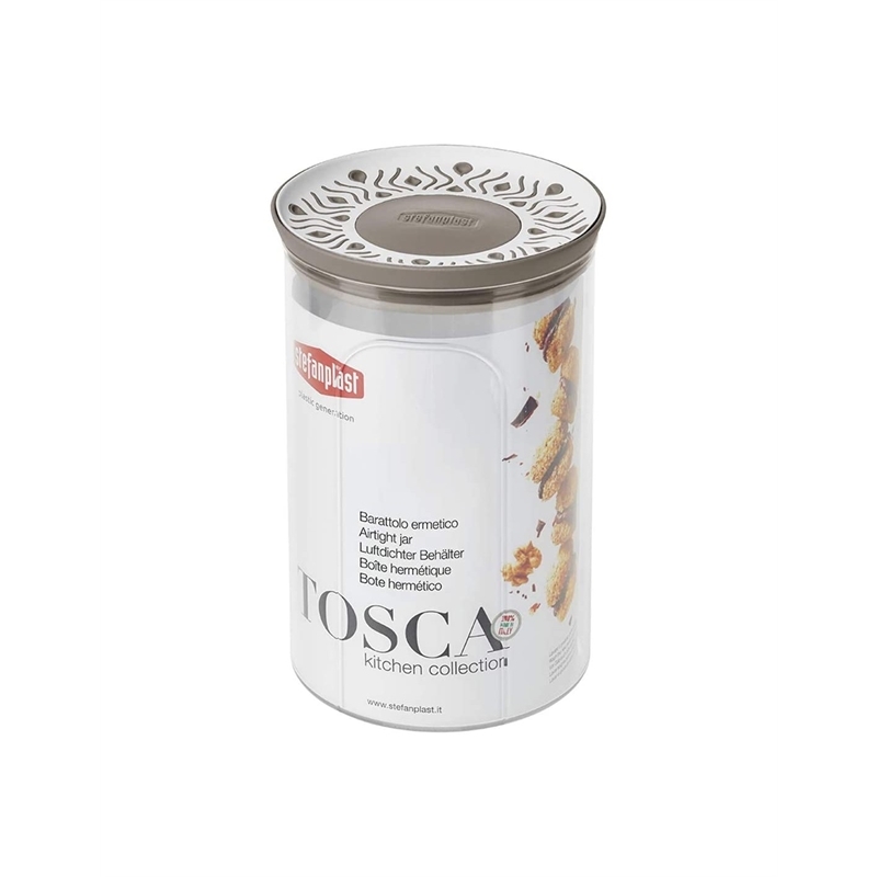 Barattolo Tondo Tosca 1,2 LT Bianco/Tortora