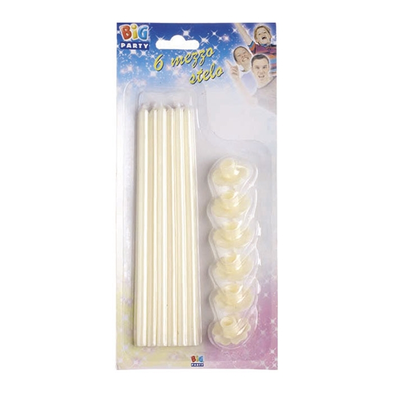 6 Candeline Stelo 20 cm Avorio