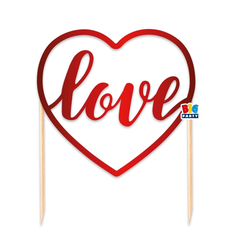 Cake Topper Italic cm. 16 x 20 Love