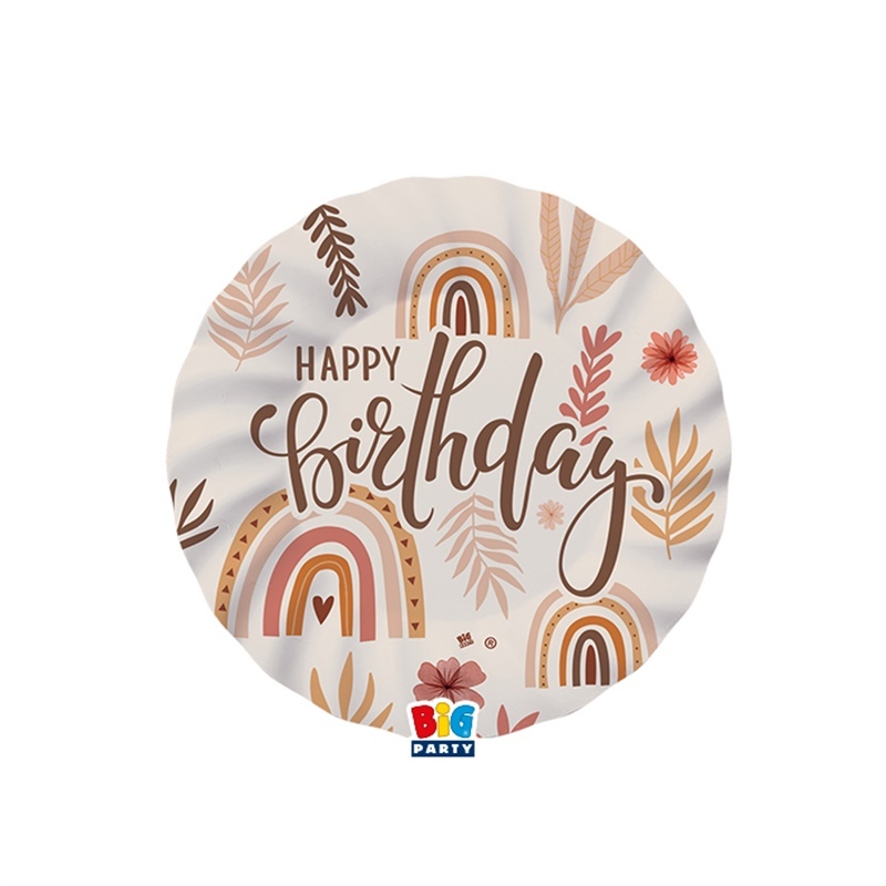 8 Piatti cm.20 Happy Birthday Boho