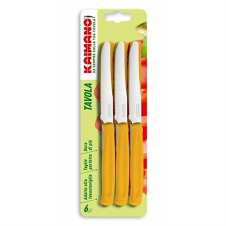 Kaimano Coltelli da Tavola Bianchi 6 gialli