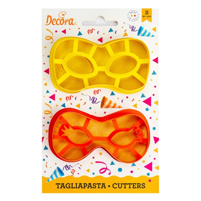 Set 2 Tagliapasta Maschere di Carnevale in plastica