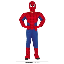 Costume Supereroe Muscoloso rosso 5/6 anni