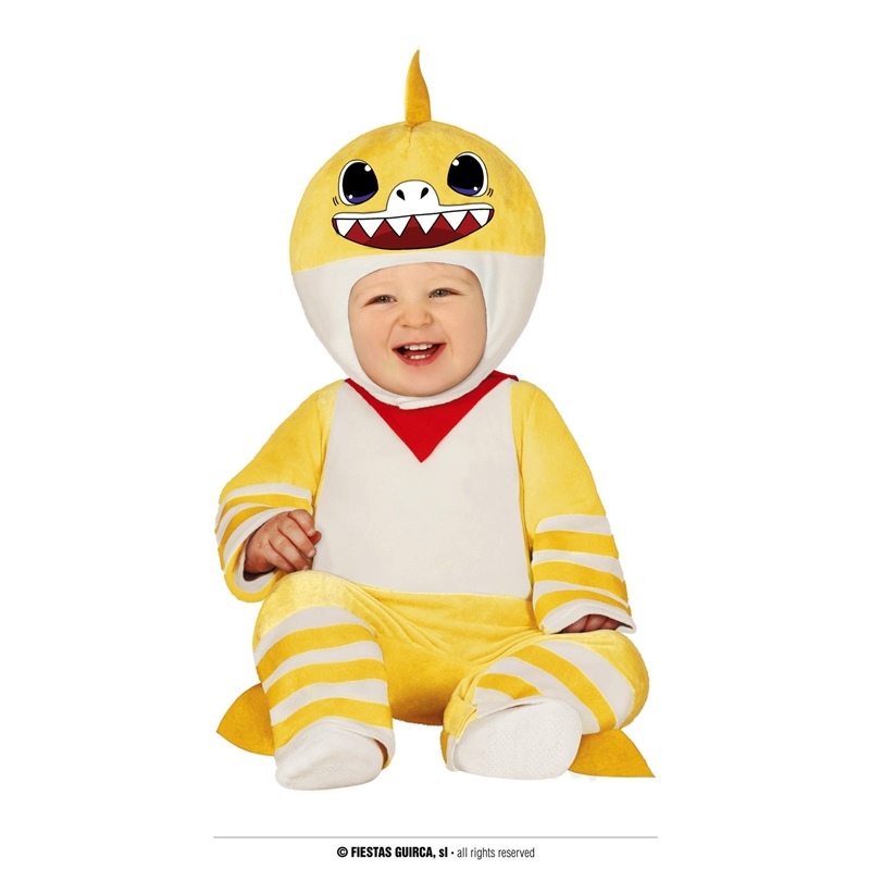 Costume Piccolo squalo Giallo 18/24 mesi