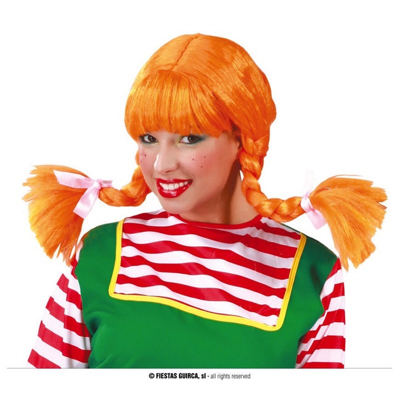 Parrucca Arancione con trecce Parrucca Arancione con trecce