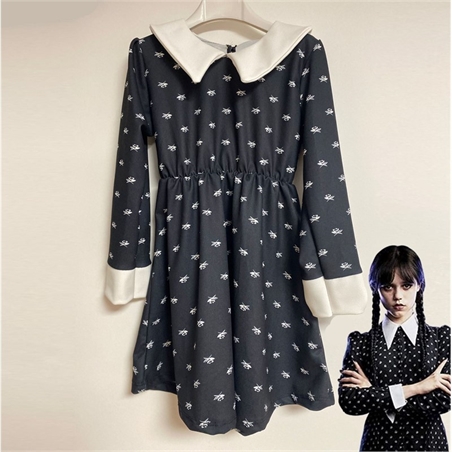 Costume Mercoledi Nero con decoro taglia 4 anni