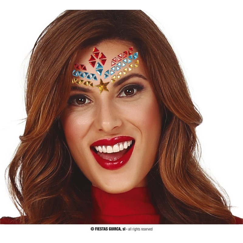 Gioielli adesivi per il viso supereroina