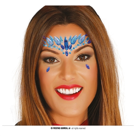 Gioielli adesivi per il viso Blu