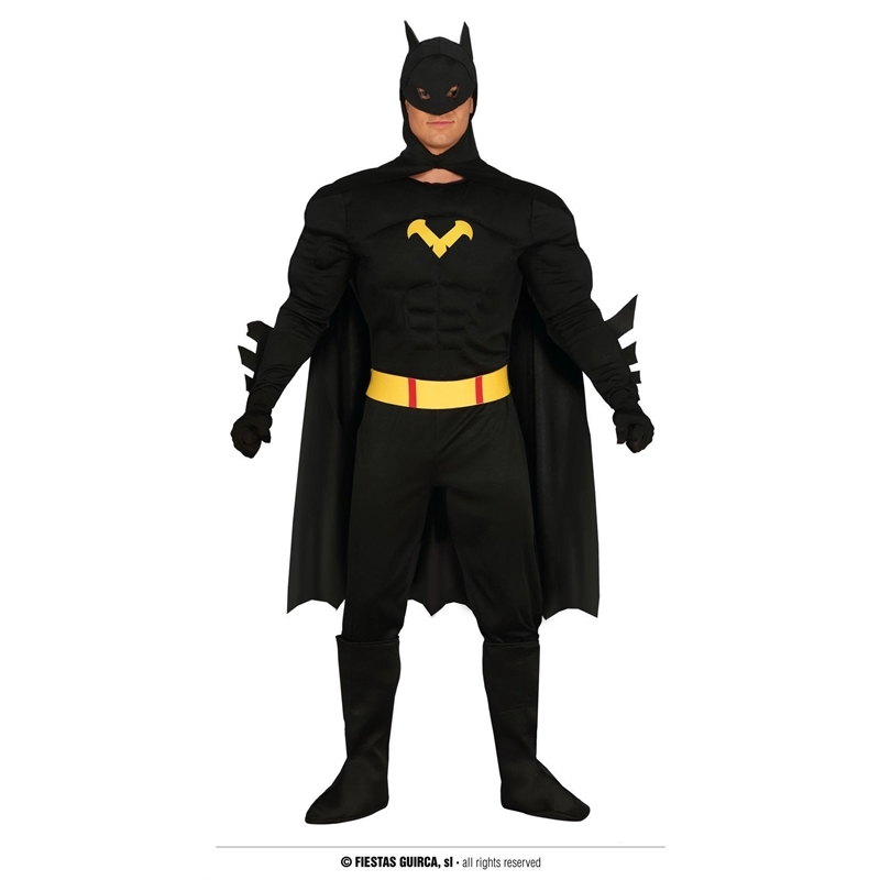 Costume Eroe Nero taglia XL