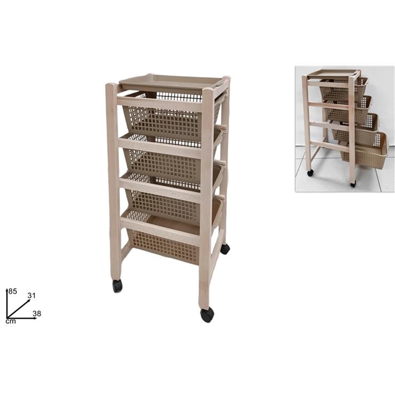 Carrello Con 4 Cassetti Naturale