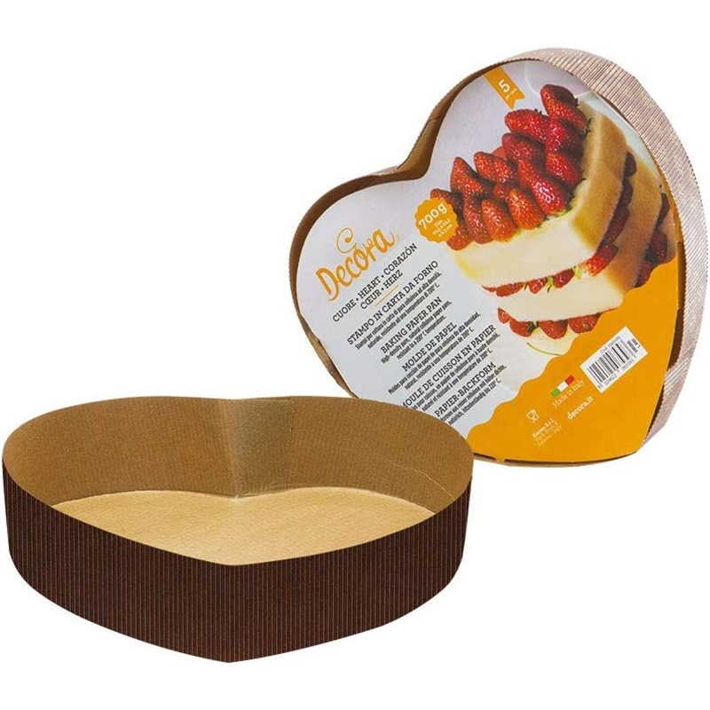 Stampo Cuore 20, 5 x 22, 5 x h 5 cm, Carta da Forno