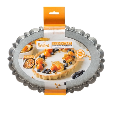 Stampo Crostata ovale fondo mobile 29x20 cm altezza 3 cm