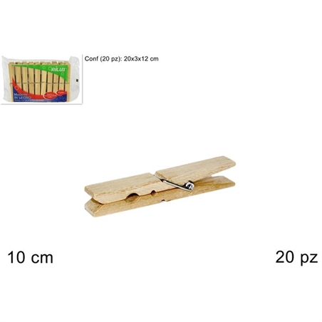 Mollette In Legno 20 Pezzi 