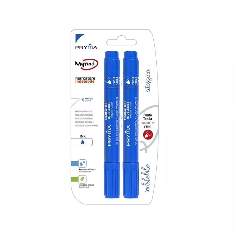 Marcatore Indelebile Punta Tonda | Blu – 2 Mm
