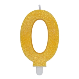 Candelina Sweety Giallo Glitter 9 cm