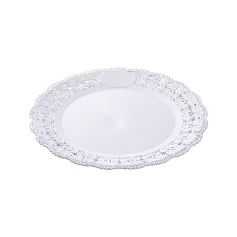 Vassoio Trinato - Decorato Bianco diametro 26 cm