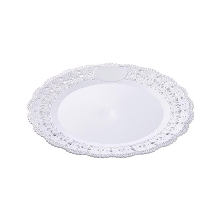 Vassoio Trinato - Decorato Bianco diametro 26 cm