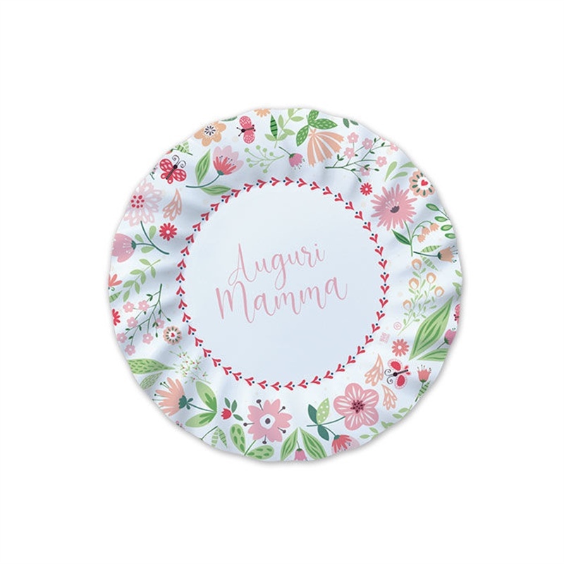 Piatti in carta 20 cm Mamma 8 pezzi