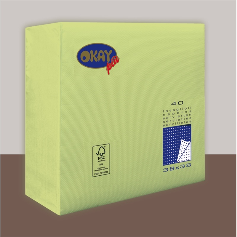 Tovaglioli OKAY Verde MELA 38X38 cm 40 pz