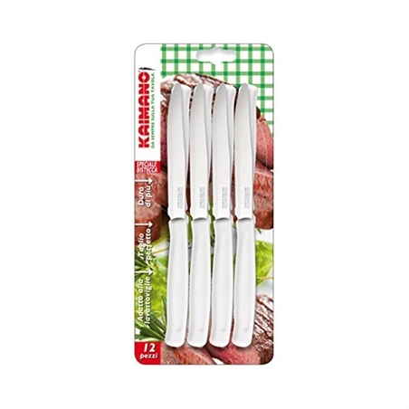 Kaimano Dinamik 12 pz Coltelli Tavola, Acciaio inossidabile, Bianco.