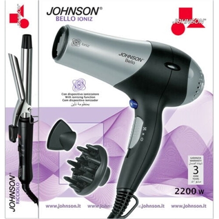 Johnson Phon Asciugacapelli Ioniz Con Diffusore + Arricciacapelli