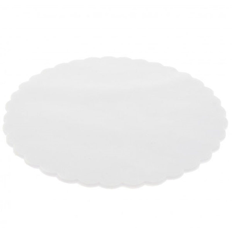 Velo Fata Tondo Smerlato Bianco Diametro 24 cm 50 pezzi