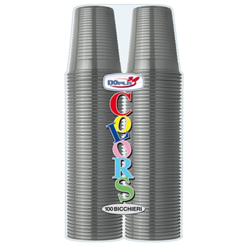 BICCHIERI GRIGIO ARGENTO - 100 PZ1