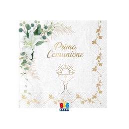 20 Tovaglioli 25 x 25 cm Prima Comunione Lily