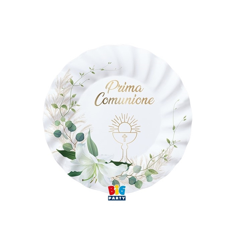 8 Piatti Ø 20 cm Prima Comunione Lily