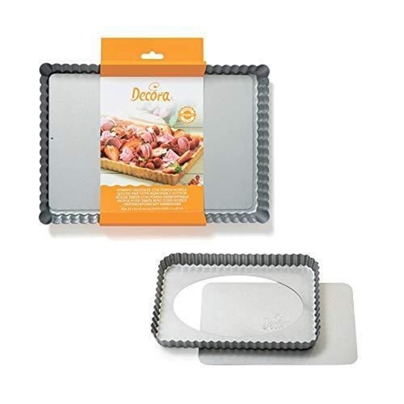 Stampo Crostata Fondo Movibile Antiaderente 32x22x3,5 cm