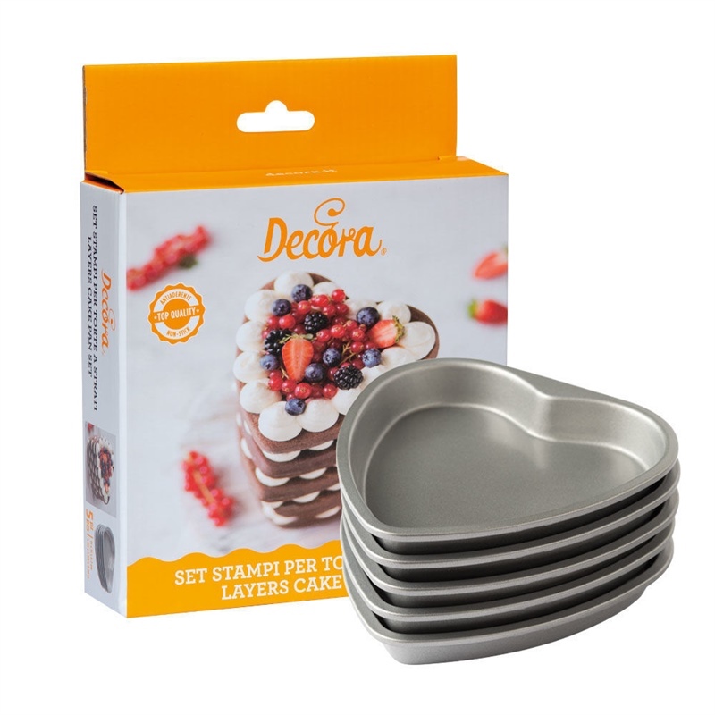 Set 5 Stampi Cuore 15 cm altezza 2 cm