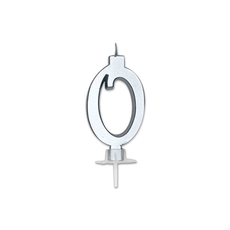 Candela italic metal argento numero 0