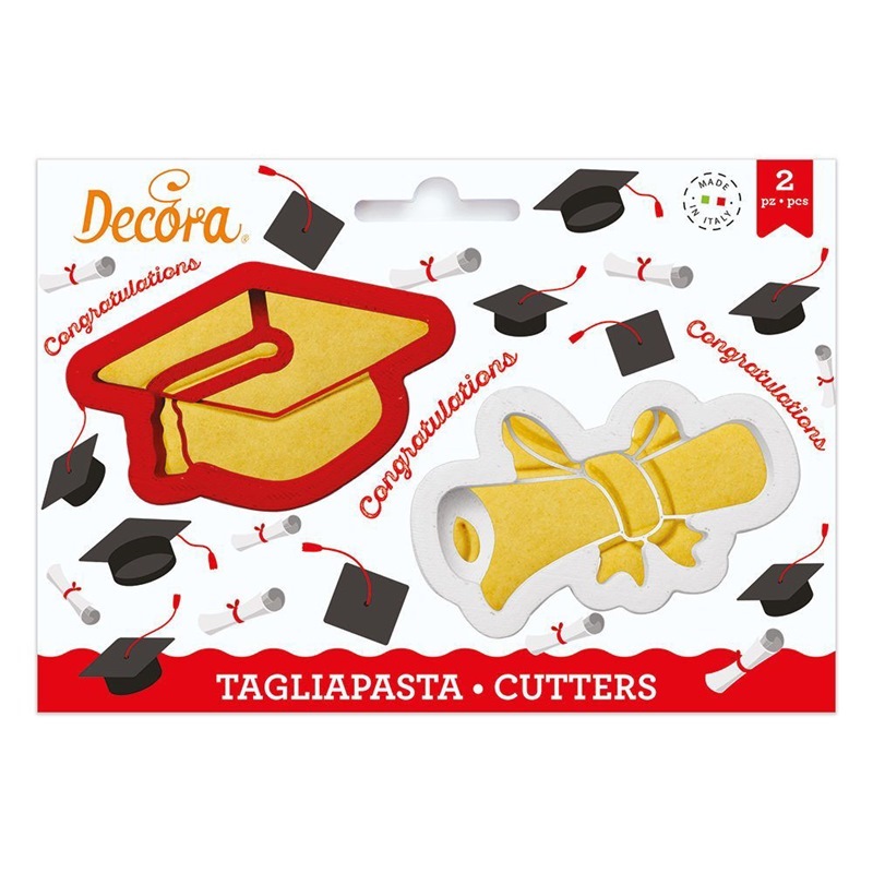 Set 2 Tagliapasta in plastica Tocco e Pergamena Laurea