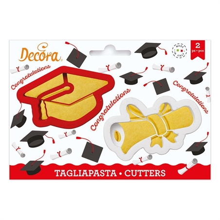 Set 2 Tagliapasta in plastica Tocco e Pergamena Laurea