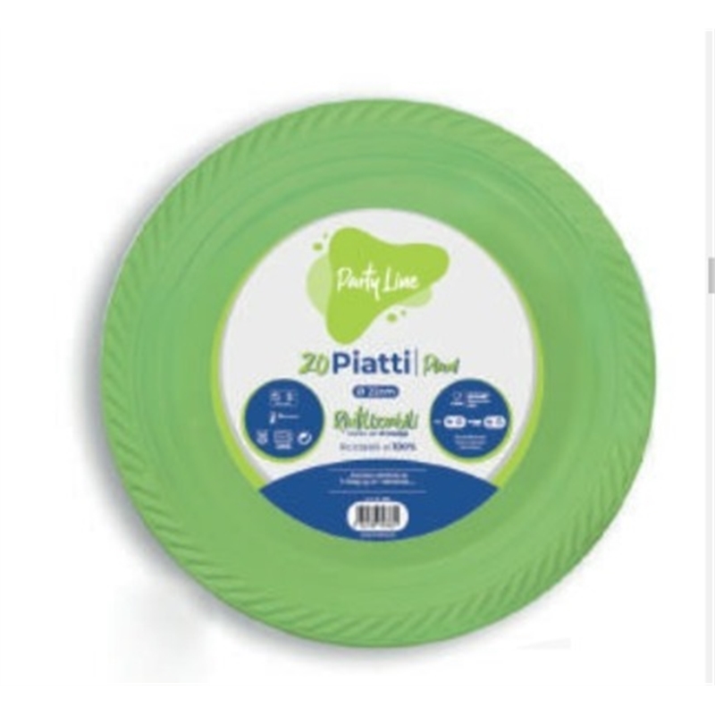 Piatti in Plastica Verde 22 Cm